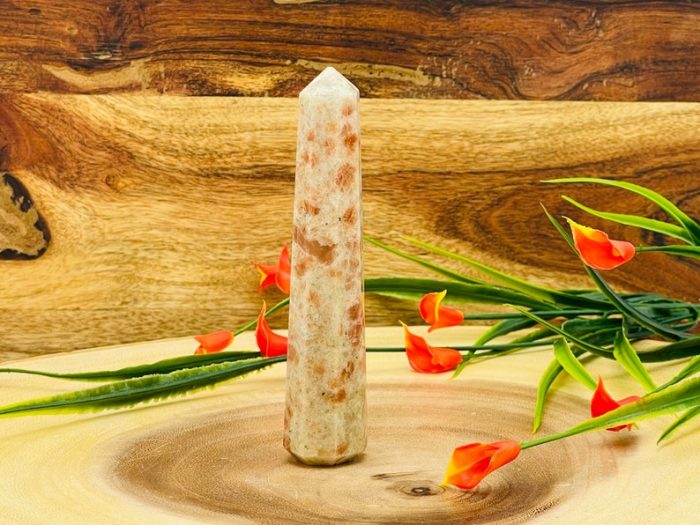 Sunstone Obelisk | Sunstone Tower | Sunstone Crystal Point | Reiki Tool | Healing Crystal | Stress Reliever | Crystal Tower | 4"