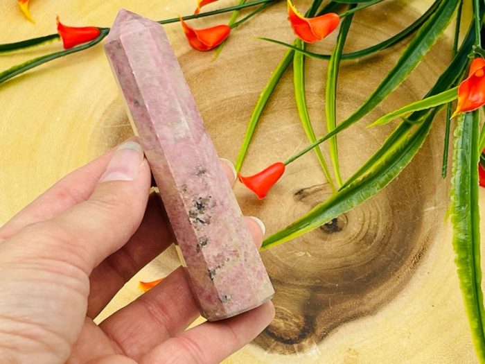 Rhodonite Obelisk | Rhodonite Tower | Rhodonite Crystal Point | Reiki Tool | Healing Crystal | Stress Reliever | Crystal Tower | 4"