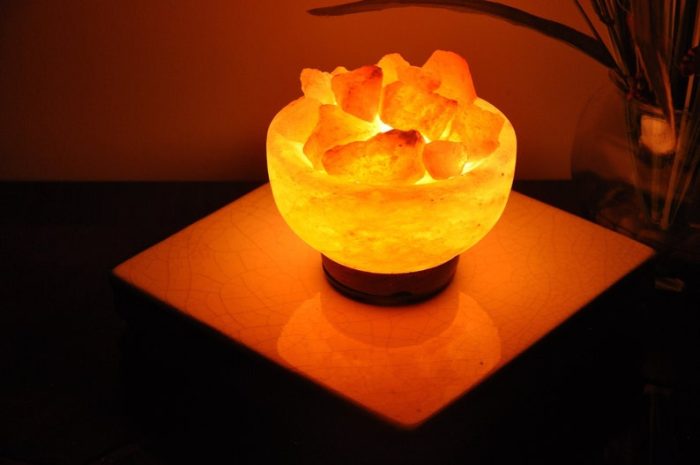 Salt Lamp Bowl with Salt Chunks