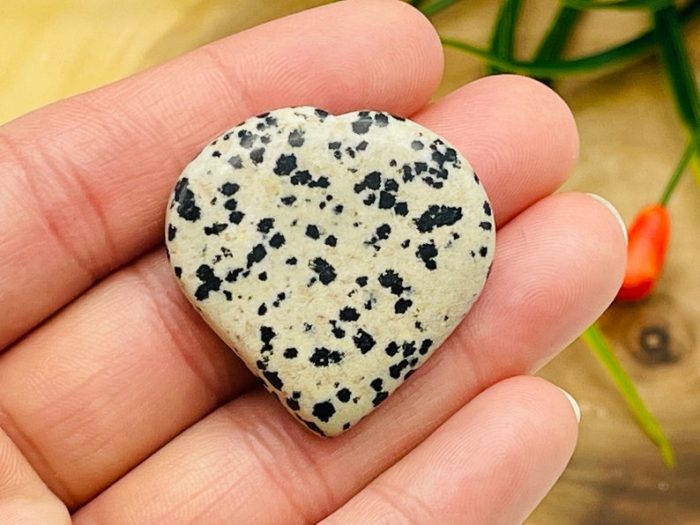 Dalmatian Jasper Heart | Dalmatian Jasper Crystal Heart | Cleansing & Balance | Metaphysical | Massage Stone