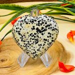 Dalmatian Jasper Heart | Dalmatian Jasper Crystal Heart | Cleansing & Balance | Metaphysical | Massage Stone