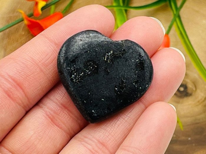 Black Tourmaline Heart | Black Tourmaline Crystal Heart | Cleansing & Balance | Metaphysical | Massage Healing Stone