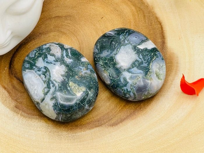 Moss Agate Palm Stone | Moss Agate Palm Stone | Pocket Stone | Metaphysical Healing Chakra Stone | Reiki Crystal