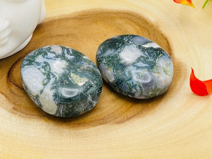 Moss Agate Palm Stone | Moss Agate Palm Stone | Pocket Stone | Metaphysical Healing Chakra Stone | Reiki Crystal