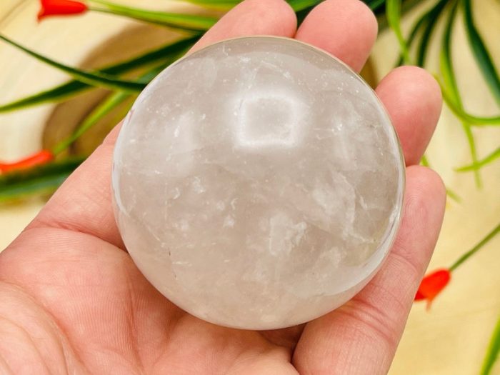 Clear Quartz Sphere | Crystal Clear Healing Ball | Massage Ball | Spa Massage Tool | Stress Reliever | Stone of Power | Crown Chakra Crystal