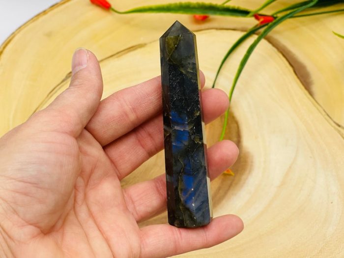 Labradorite Obelisk | Labradorite Tower | Labradorite Crystal Point | Reiki Tool | Healing Crystal | Stress Reliever Crystal Tower | 4" - 5"