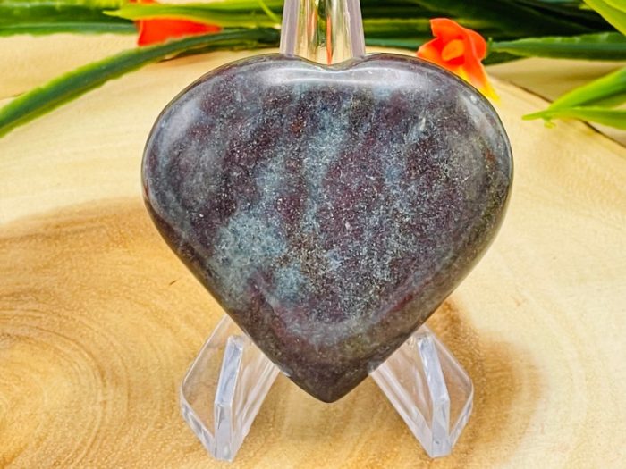 Ruby Kyanite Heart Stone | Ruby in Kyanite Stone | Ruby Kyanite Crystal | Pocket Gemstone | Stress Reliever Reiki Crystal | Healing Chakra