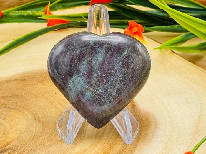 Ruby Kyanite Heart Stone | Ruby in Kyanite Stone | Ruby Kyanite Crystal | Pocket Gemstone | Stress Reliever Reiki Crystal | Healing Chakra