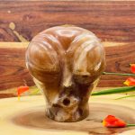 Caramel Calcite Alien Skull | Caramel Calcite Alien Head | Realistic Details | Handmade | Healing Crystal | Fine Art Sculpture