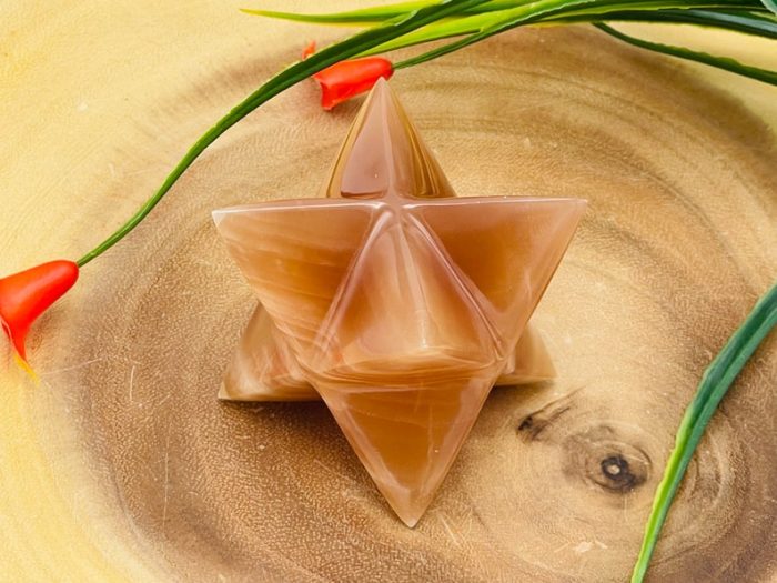 Caramel Calcite Merkaba | Honey Caramel Calcite Merkaba Star | Handmade Crystal | Meditation | Sacred Geometry Chakra | 2 inch