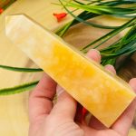 Yellow Calcite Obelisk | Orange Calcite Tower | Calcite Crystal Point | Reiki Healing Crystal | Stress Reliever | Crystal Tower