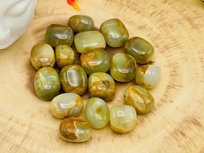 Green Banded Onyx Tumbled Stones | Green Banded Onyx Tumbled Rocks | Tumbled Crystals | Healing Crystals & Stones | Stress Reliever