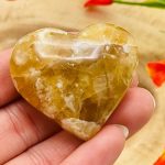 Citrine Calcite Heart | Honey Calcite Crystal Heart | Healing Gemstone | Cleansing & Balance | Metaphysical Decor | Crystal Stone