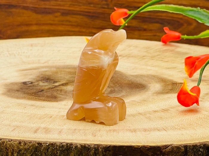 Honey Caramel Calcite Eagle Figurine | Crystal Animal Carving | Standing Statuette | Reiki Metaphysical Healing Crystal | Sacred Animal | 2"