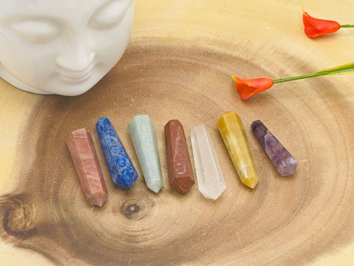 Set of 7 Chakra Pointer | 7 Chakra Points | 7 Chakra Terminated Points | Crystal Points | Healing Crystals | Metaphysical 2 Inch