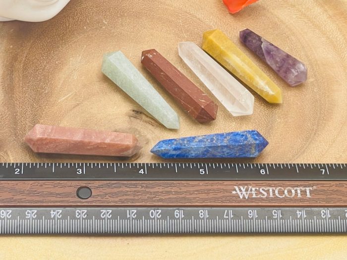 Set of 7 Chakra Pointer | 7 Chakra Points | 7 Chakra Terminated Points | Crystal Points | Healing Crystals | Metaphysical 2 Inch