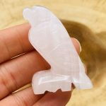 Rose Pink Mangano Fluorescent Calcite Eagle Figurine | Pink Calcite Crystal falcon | Metaphysical | Healing Crystal | Sacred Animal | 2"
