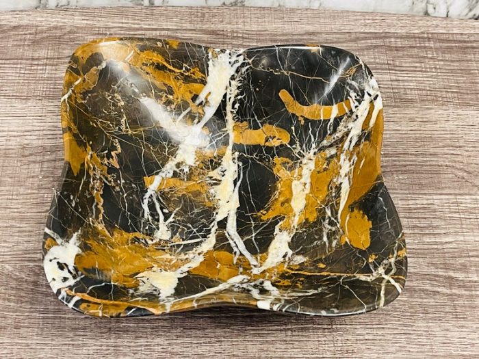 Black and Gold Marble Bowl | Fruit Bowl | Serving Bowl | Decorative Bowl | Home Decor | Coffee Table Centerpiece | Beautiful Gift