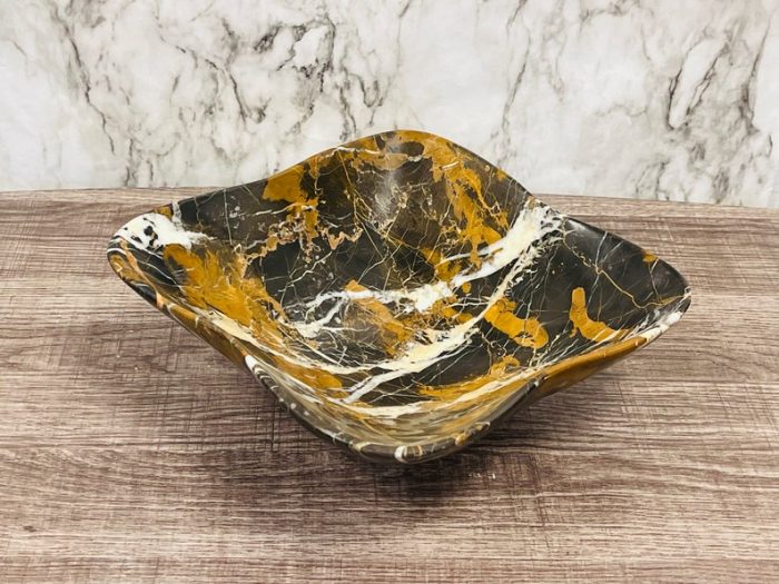 Black and Gold Marble Bowl | Fruit Bowl | Serving Bowl | Decorative Bowl | Home Decor | Coffee Table Centerpiece | Beautiful Gift