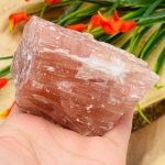 Strawberry Calcite Rough Stone Chunks | Strawberry Calcite Rock Crystal | Calcite Raw Specimen | Crystal Rocks | Improves Strength & Stamina