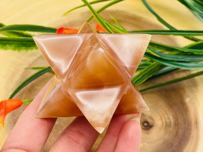 Caramel Calcite Merkaba | Honey Caramel Calcite Merkaba Star | Handmade Crystal | Meditation | Sacred Geometry Chakra | 2 inch