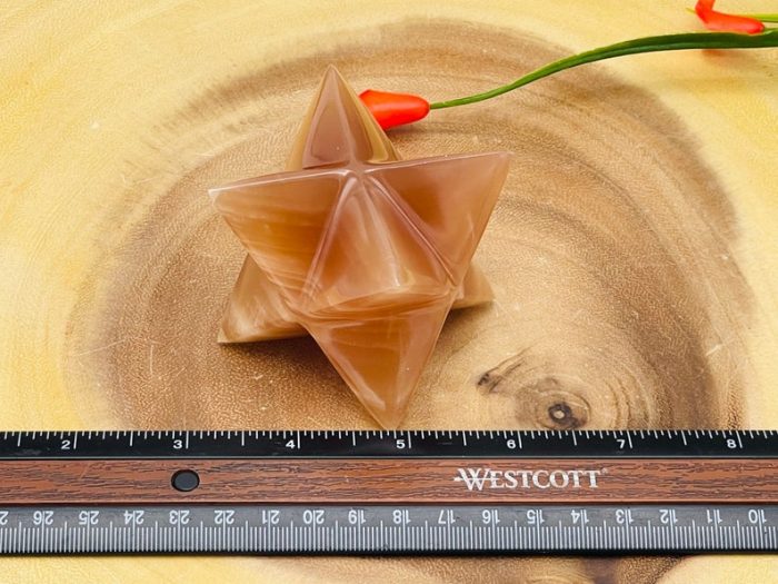 Caramel Calcite Merkaba | Honey Caramel Calcite Merkaba Star | Handmade Crystal | Meditation | Sacred Geometry Chakra | 2 inch