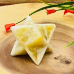 Pineapple Calcite Merkaba | Lemon Calcite Merkaba Star | Hand Carved Crystal | Metaphysical Pyramid | Meditation | Sacred Geometry Chakra