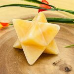 Yellow Calcite Merkaba | Orange Calcite Merkaba Star | Hand Carved Crystal | Double Pyramid Star Merkaba | Meditation | Reiki