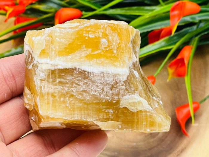 Citrine Calcite Rough Stone, Honey Citrine Calcite Raw Crystal Specimen, Healing Chakra Chunks, Healing Rocks Crystals, Reiki Crystal