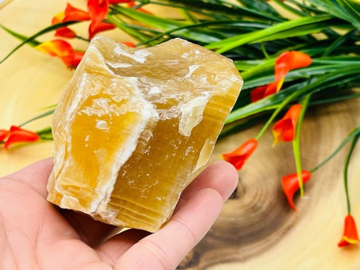 Citrine Calcite Rough Stone, Honey Citrine Calcite Raw Crystal Specimen, Healing Chakra Chunks, Healing Rocks Crystals, Reiki Crystal