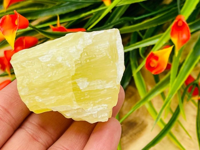 Pineapple Calcite Rough Stone, Pineapple Yellow Calcite Raw Crystal Specimen, Healing Chakra Chunks, Healing Rocks Crystals, Reiki Crystal