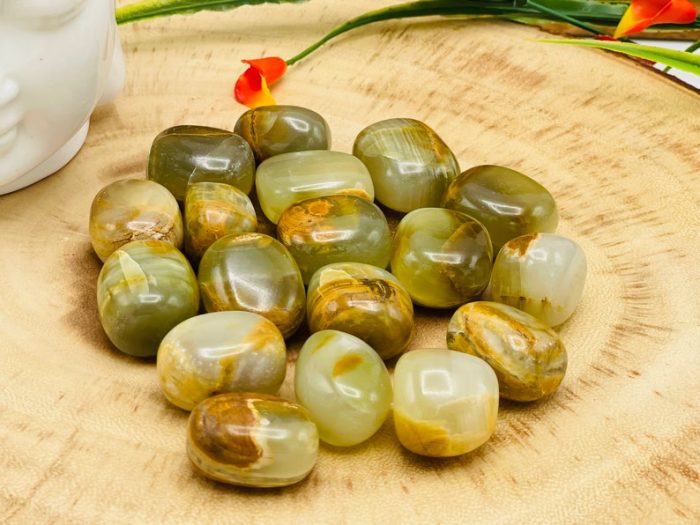 Green Banded Onyx Tumbled Stones | Green Banded Onyx Tumbled Rocks | Tumbled Crystals | Healing Crystals & Stones | Stress Reliever