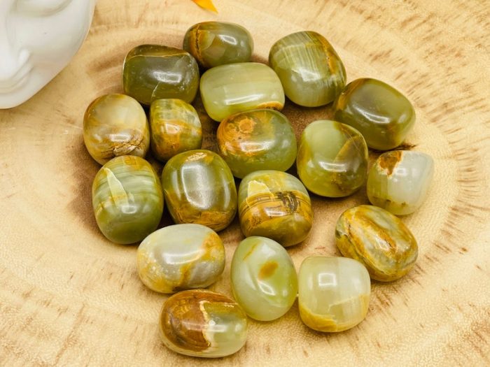 Green Banded Onyx Tumbled Stones | Green Banded Onyx Tumbled Rocks | Tumbled Crystals | Healing Crystals & Stones | Stress Reliever