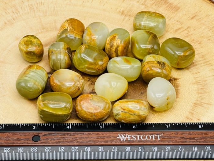 Green Banded Onyx Tumbled Stones | Green Banded Onyx Tumbled Rocks | Tumbled Crystals | Healing Crystals & Stones | Stress Reliever