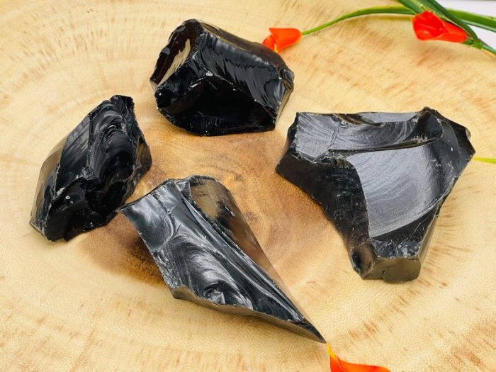 Black Obsidian Raw Chunks | Black Obsidian Rock Crystals | Rough Crystal specimen | Reiki | Healing Gemstones