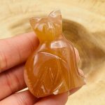 Honey Caramel Calcite Cat Figurine | Calcite Crystal Kitten | Standing Statuette | Metaphysical | Healing Crystal | Sacred Animal | 2 inch