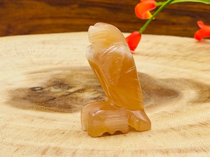 Honey Caramel Calcite Eagle Figurine | Crystal Animal Carving | Standing Statuette | Reiki Metaphysical Healing Crystal | Sacred Animal | 2"