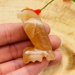 Honey Caramel Calcite Eagle Figurine | Crystal Animal Carving | Standing Statuette | Reiki Metaphysical Healing Crystal | Sacred Animal | 2"