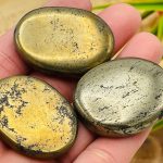 Golden Pyrite Smooth Stone | Fools Gold Pyrite Crystal Stone | Pocket Smooth Stone | Metaphysical Healing Chakra Stone | Reiki Crystal