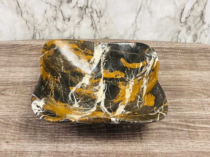 Black and Gold Marble Bowl | Fruit Bowl | Serving Bowl | Decorative Bowl | Home Decor | Coffee Table Centerpiece | Beautiful Gift