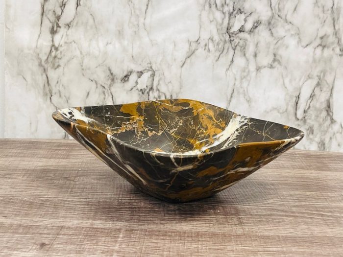 Black and Gold Marble Bowl | Fruit Bowl | Serving Bowl | Decorative Bowl | Home Decor | Coffee Table Centerpiece | Beautiful Gift