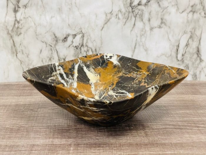 Black and Gold Marble Bowl | Fruit Bowl | Serving Bowl | Decorative Bowl | Home Decor | Coffee Table Centerpiece | Beautiful Gift