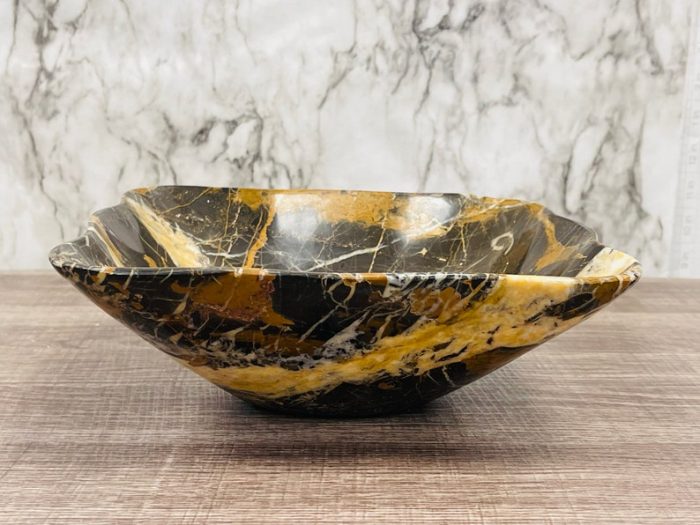 Black and Gold Marble Bowl | Fruit Bowl | Serving Bowl | Decorative Bowl | Home Decor | Coffee Table Centerpiece | Beautiful Gift