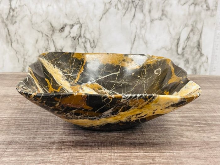 Black and Gold Marble Bowl | Fruit Bowl | Serving Bowl | Decorative Bowl | Home Decor | Coffee Table Centerpiece | Beautiful Gift