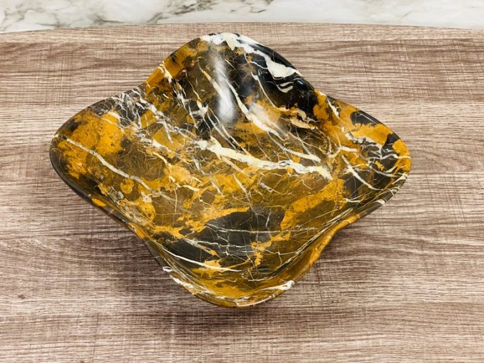 Black and Gold Marble Bowl | Fruit Bowl | Serving Bowl | Decorative Bowl | Home Decor | Coffee Table Centerpiece | Beautiful Gift