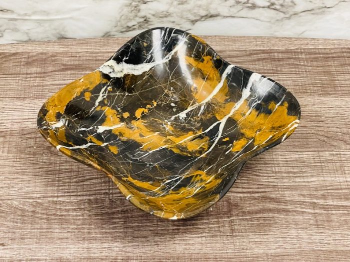 Black and Gold Marble Bowl | Fruit Bowl | Serving Bowl | Decorative Bowl | Home Decor | Coffee Table Centerpiece | Beautiful Gift