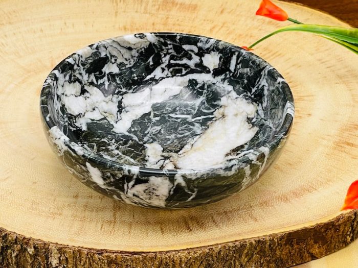 Green & White Marble Round Bowl | Fruit Bowl | Serving Bowl | Decorative Bowl | Home Decor | Beautiful Gift | 5 inch Diameter