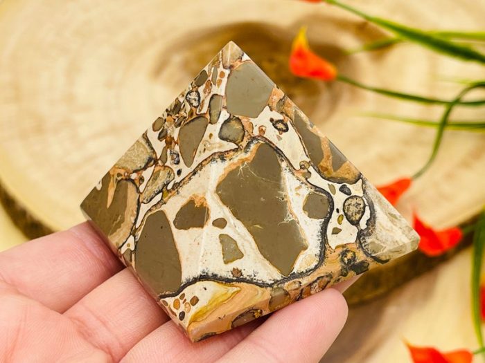 Leopardite Pyramid | Leopardite Jasper | Leopardite Agate | Healing Gemstone | Cleansing & Balance | Metaphysical Crystal 2 Inch