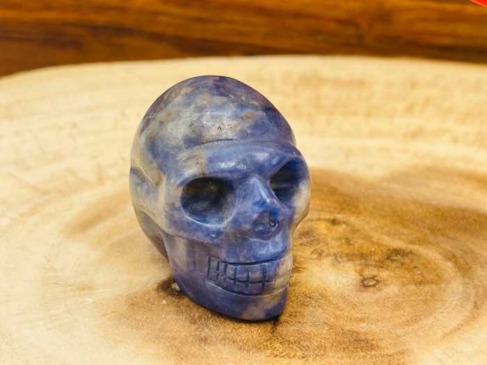 Sodalite Skull | Sodalite Crystal Skull | Realistic Details | Healing Fine Art Sculpture | Metaphysical Stone | 2 inch