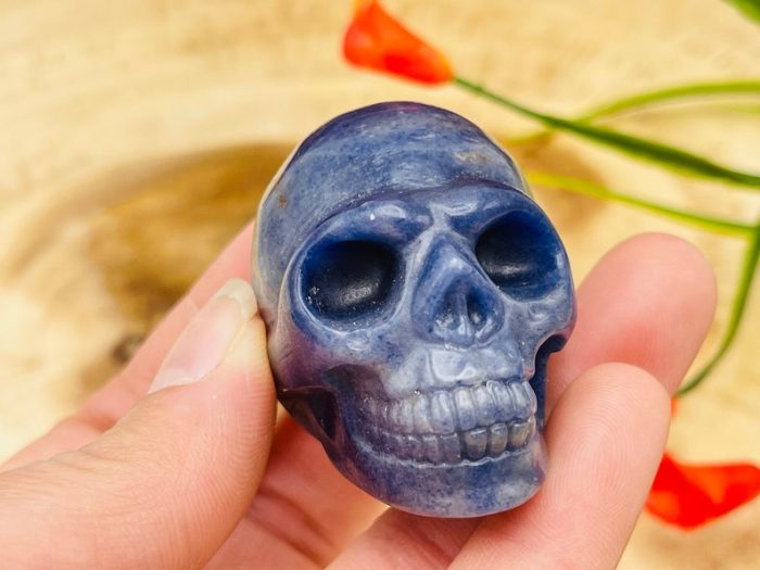 Sodalite Skull | Sodalite Crystal Skull | Realistic Details | Healing Fine Art Sculpture | Metaphysical Stone | 2 inch